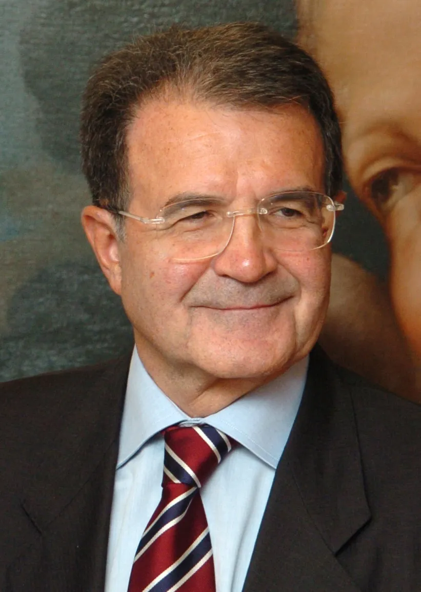 Romano Prodi, President of the European Commission (1999–2004) — author of the “everything but institutions” formula (portrait from 2004). Photo: European Commission / Christian Lambiotte. Licence: CC BY 4.0. Source: Wikimedia Commons https://commons.wikimedia.org/wiki/File:Romano_Prodi_2004.jpg