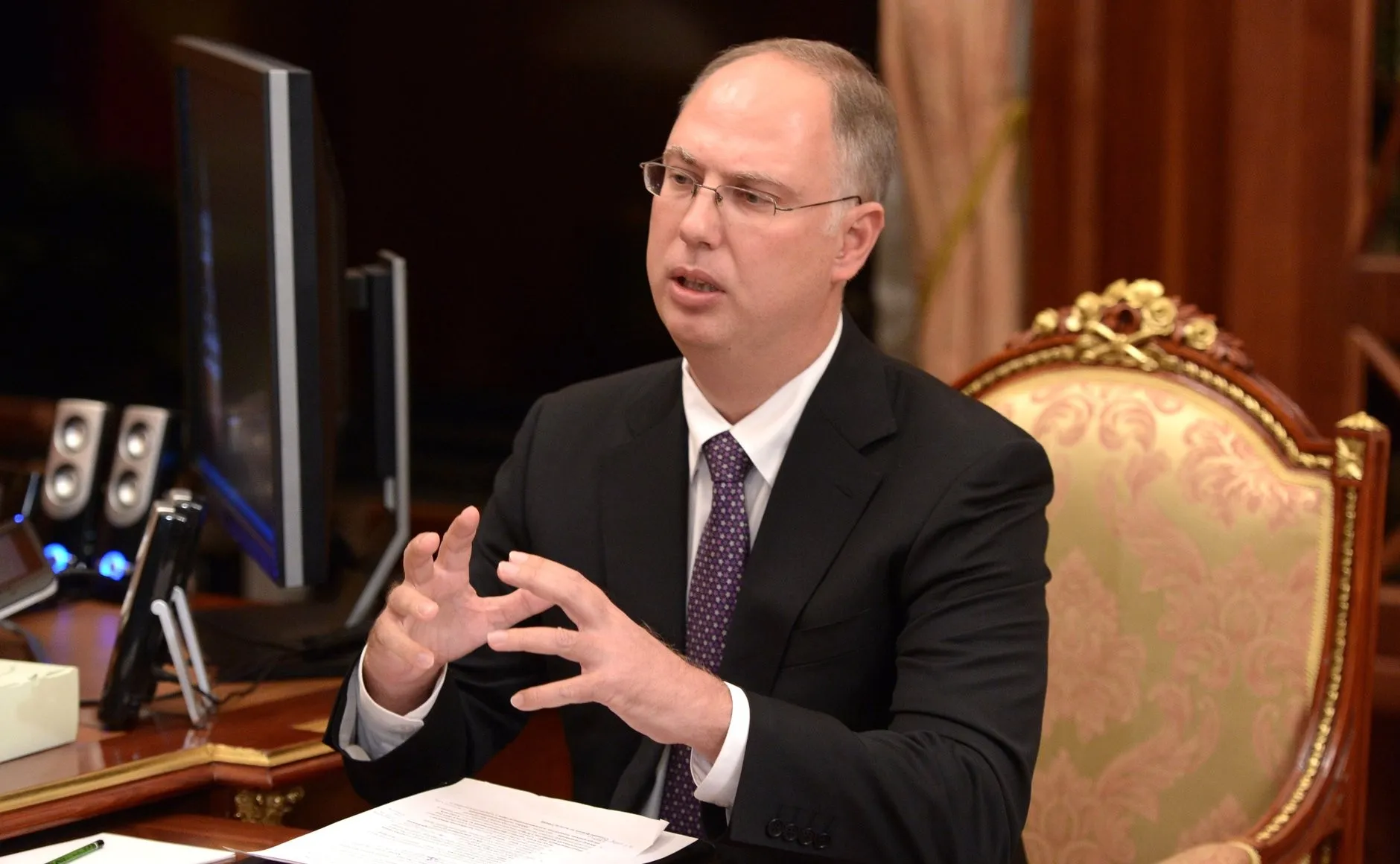 Kirill Dmitriev as chief executive of the Russian Direct Investment Fund at a meeting with Vladimir Putin, 30 March 2015. Photo: Presidential Press and Information Office. Licence: CC BY 4.0 (attribution to kremlin.ru required). Source: Wikimedia Commons